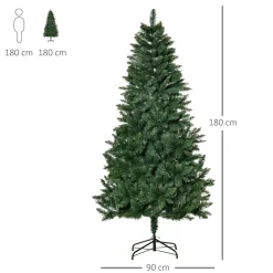 Árbol de Navidad Homcom con soporte plegable verde