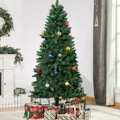 Árbol de Navidad Homcom con soporte plegable verde