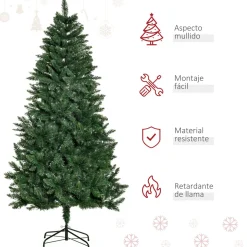 Árbol de Navidad Homcom con soporte plegable verde