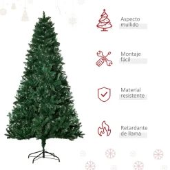 Árbol de Navidad Homcom con soporte plegable verde