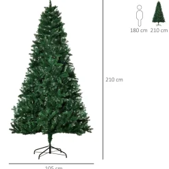 Árbol de Navidad Homcom con soporte plegable verde