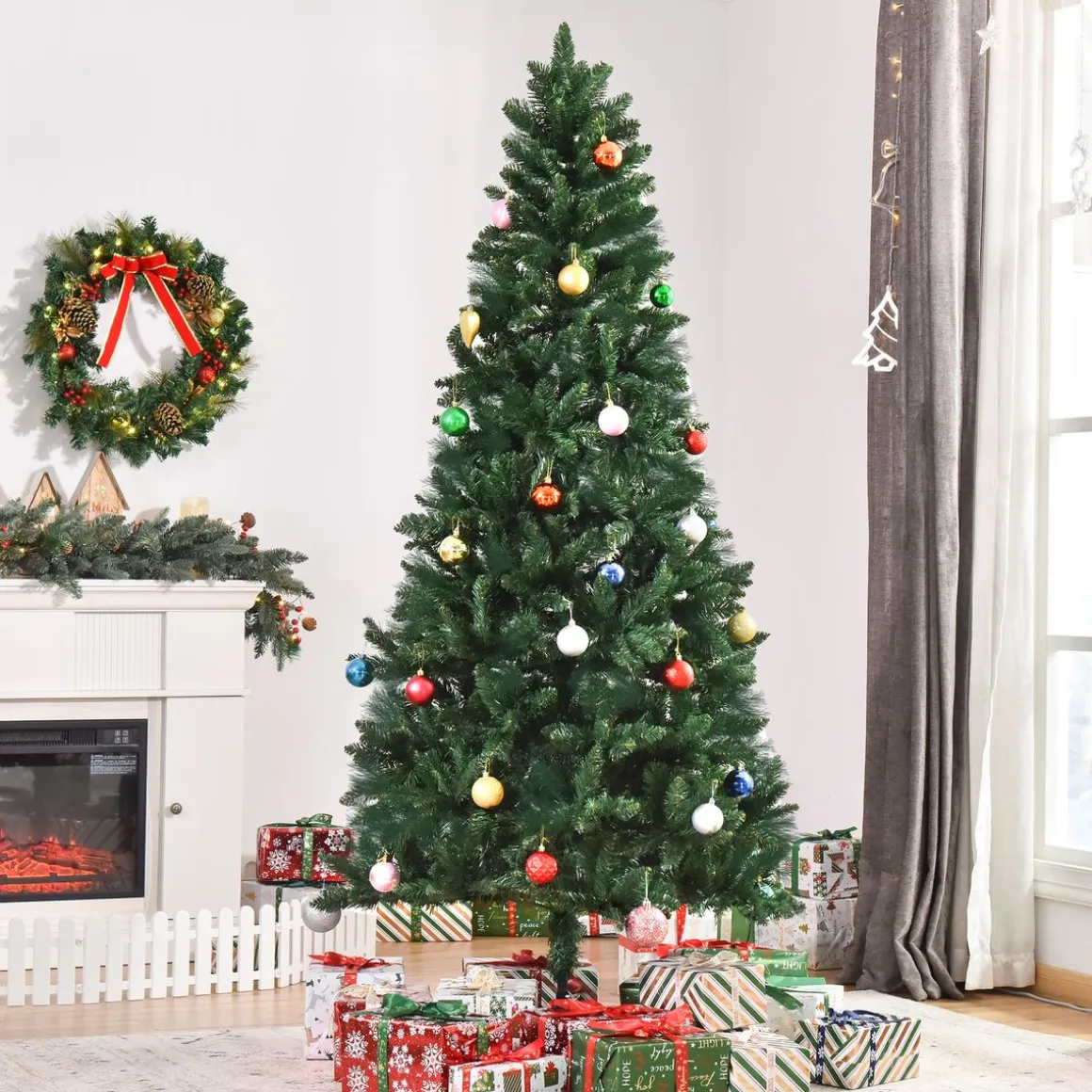 Árbol de Navidad Homcom con soporte plegable verde