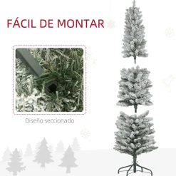 Árbol de Navidad Homcom diseño slim con iluminación LED