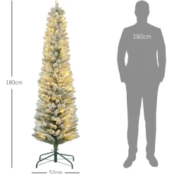 Árbol de Navidad Homcom diseño slim con iluminación LED
