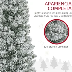 Árbol de Navidad Homcom diseño slim con iluminación LED