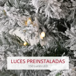 Árbol de Navidad Homcom diseño slim con iluminación LED