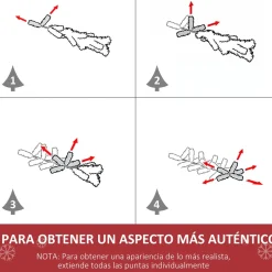 Árbol de Navidad Homcom fibra óptica 4 colores 90 cm