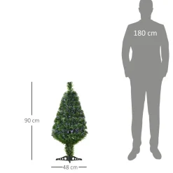 Árbol de Navidad Homcom fibra óptica 4 colores 90 cm