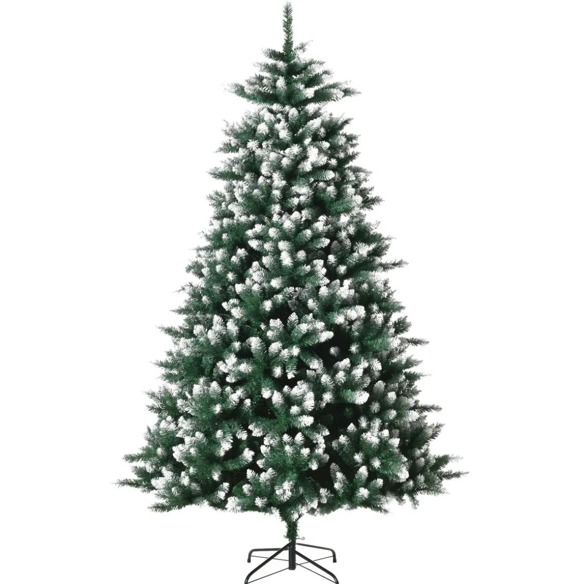 Árbol de Navidad nevado Homcom 2012 ramas verde Ø130x210 cm