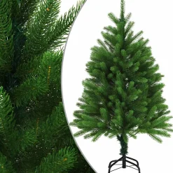 Árbol de Navidad realista + base cruzada verde 240 cm