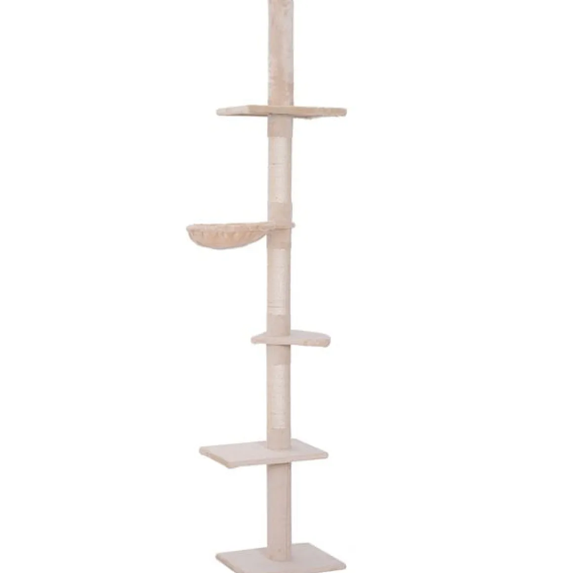 Árbol para gatos maxi PawHut 5 niveles beige 230-260x40x34 cm