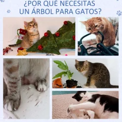 Árbol rascador para gatos PawHut 3 niveles gris 170x50x50 cm