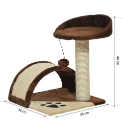 Árbol rascador para gatos marrón 36x36x44 cm