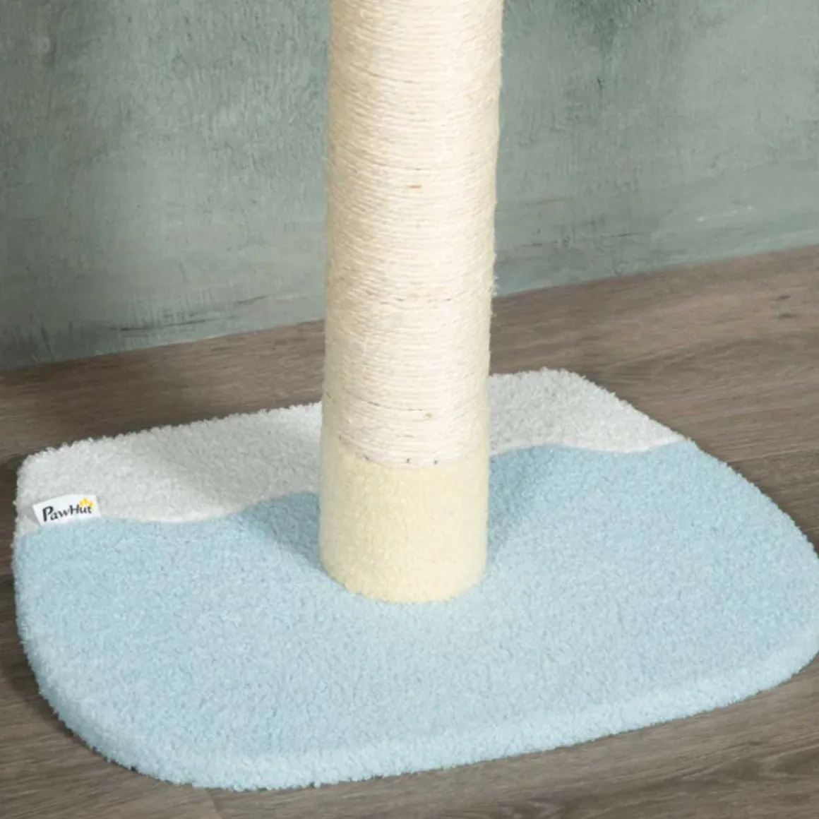 Árbol rascador para gatos PawHut altura ajustable 3 niveles crema 220/260x47x34 cm