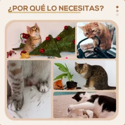 Árbol rascador para gatos PawHut altura ajustable 3 niveles crema 220/260x47x34 cm