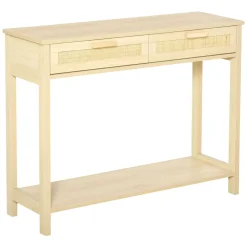 Recibidor Ervie Homcom 2 cajones natural 76x100x30 cm