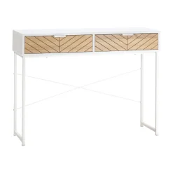 Recibidor Graham Homcom 2 cajones blanco/natural 75x100x30 cm