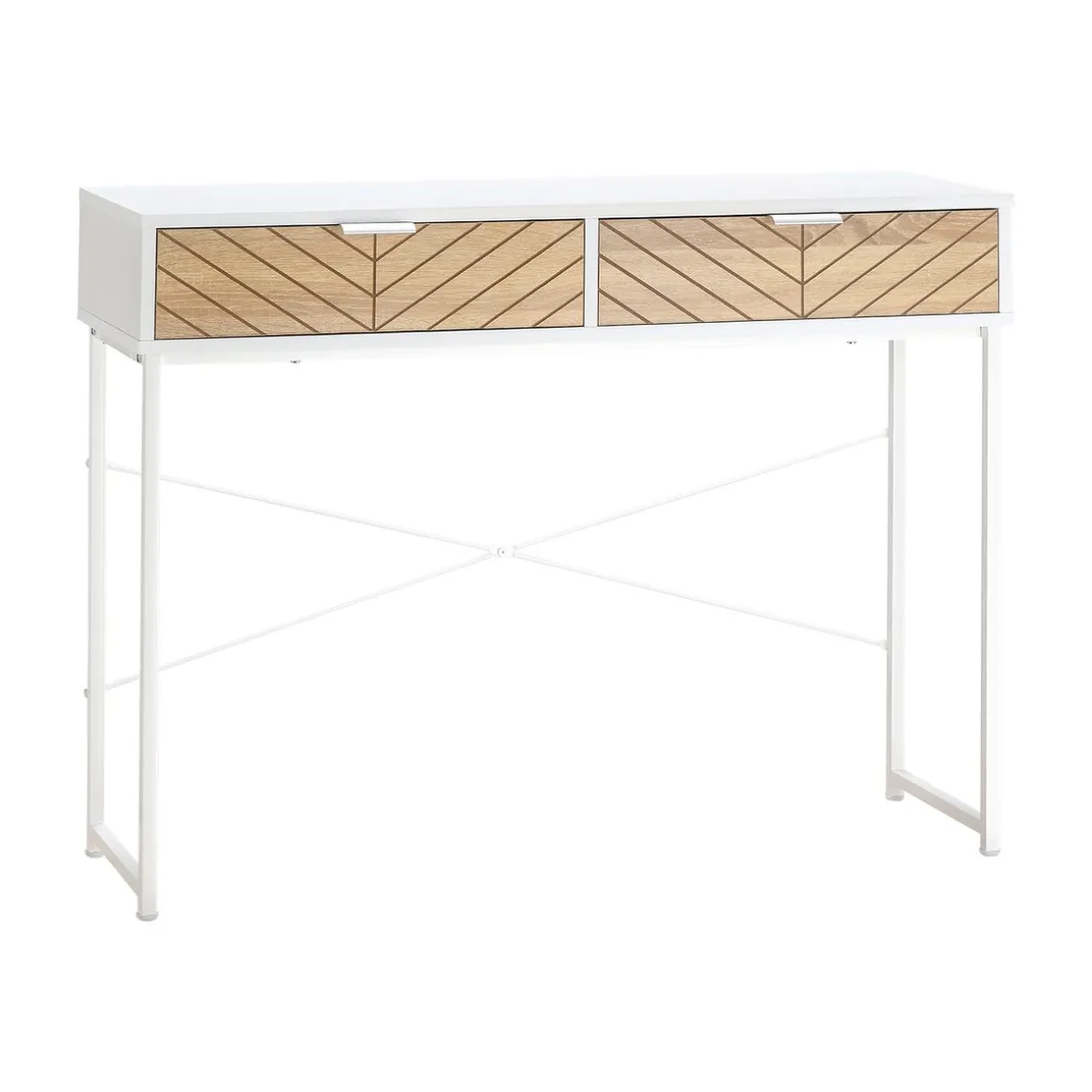 Recibidor Graham Homcom 2 cajones blanco/natural 75x100x30 cm