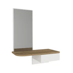 Recibidor Grovia con cajón y espejo blanco/natural 81,8x60x29,6 cm
