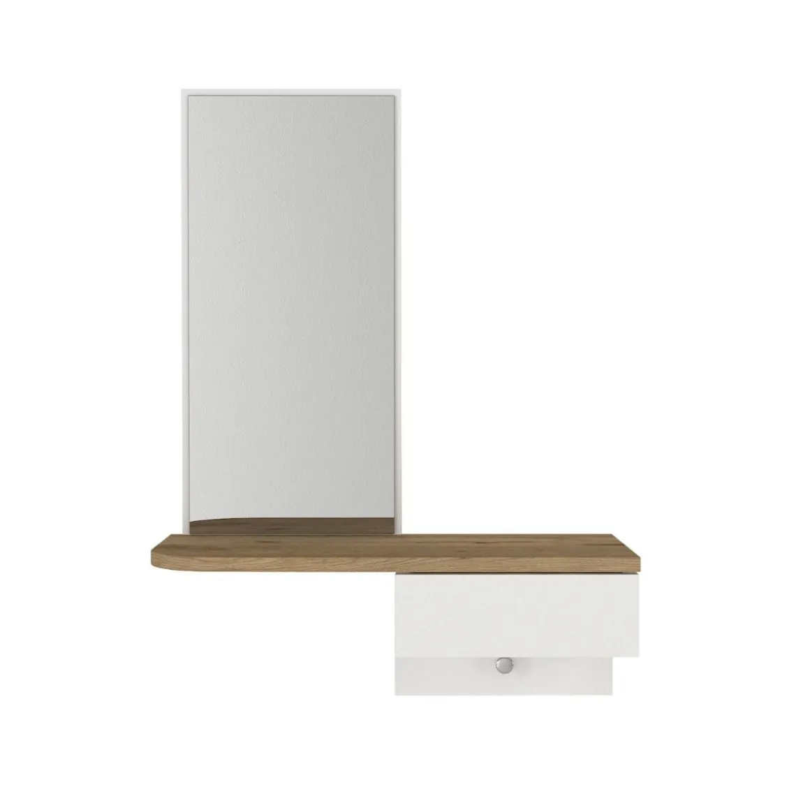 Recibidor Grovia con cajón y espejo blanco/natural 81,8x60x29,6 cm