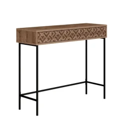 Recibidor Heaton cajón doble roble/negro 90x110x35,6 cm