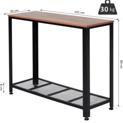 Recibidor Koy Homcom con estante inferior marrón/negro 80x101x35 cm