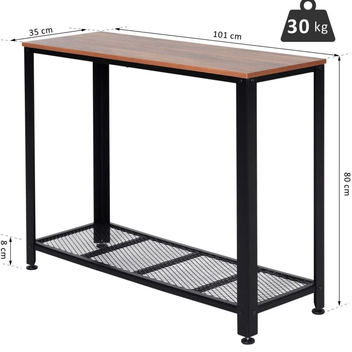 Recibidor Koy Homcom con estante inferior marrón/negro 80x101x35 cm