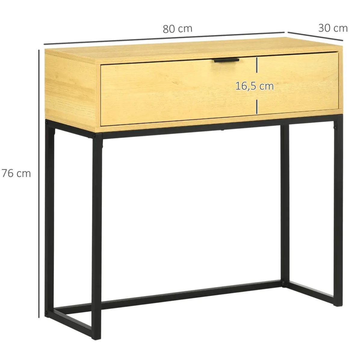 Recibidor November Homcom con cajón natural 76x80x30 cm