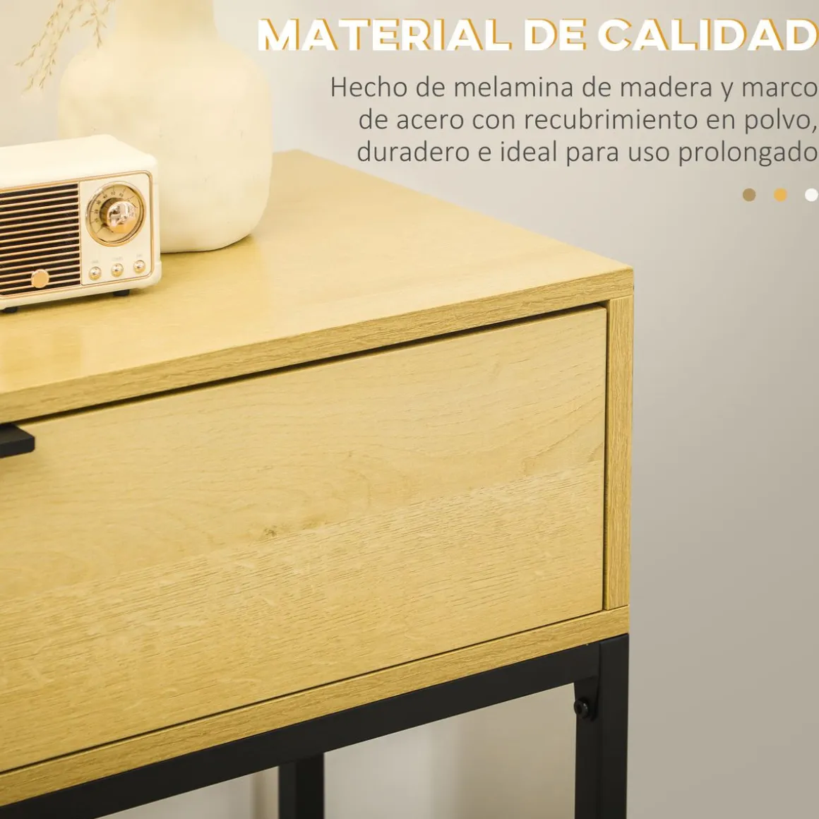 Recibidor November Homcom con cajón natural 76x80x30 cm