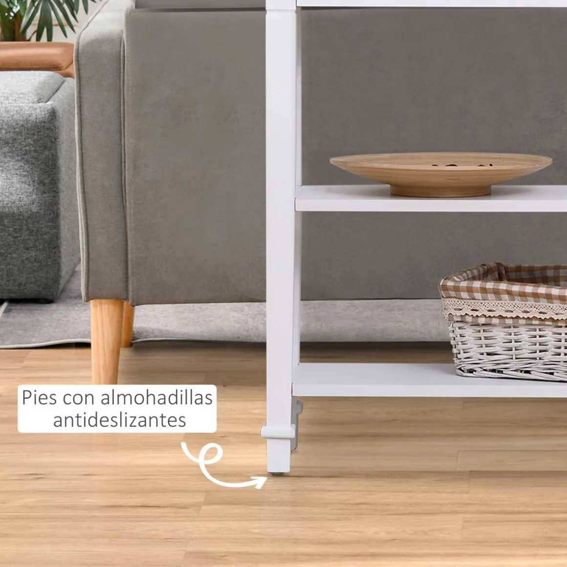 Recibidor Smile Homcom con cajón + 2 estantes blanco 80,5x75,6x27,5 cm
