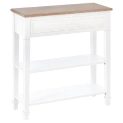 Recibidor Smile Homcom con cajón + 2 estantes blanco 80,5x75,6x27,5 cm