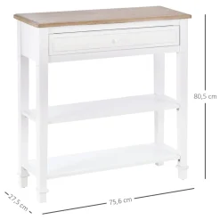 Recibidor Smile Homcom con cajón + 2 estantes blanco 80,5x75,6x27,5 cm