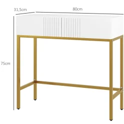 Recibidor Zider Homcom 2 cajones blanco 75x80x31,5 cm