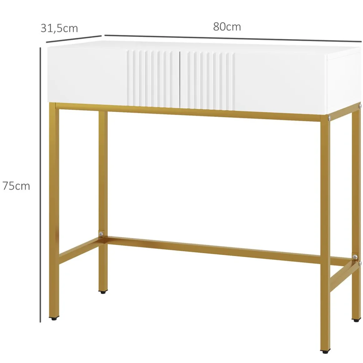 Recibidor Zider Homcom 2 cajones blanco 75x80x31,5 cm