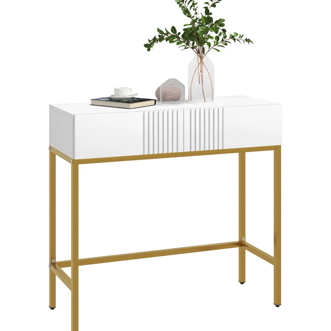 Recibidor Zider Homcom 2 cajones blanco 75x80x31,5 cm