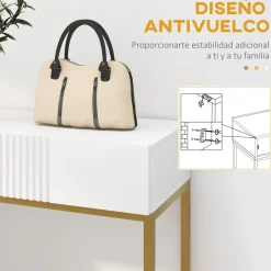 Recibidor Zider Homcom 2 cajones blanco 75x80x31,5 cm