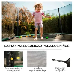 Red de seguridad Homcom para cama elástica 6 barras Ø244x180 cm