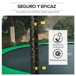 Red de seguridad Homcom para cama elástica 6 barras Ø244x180 cm