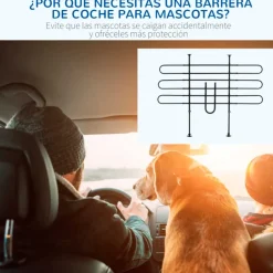 Reja de protección PawHut para coche universal ajustable negro 85/120x87/135 cm