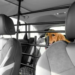 Reja de protección PawHut para coche universal ajustable negro 85/120x87/135 cm