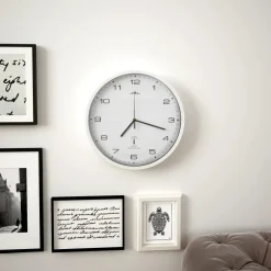 Reloj de pared Cloc radiocontrol blanco/negro Ø31 cm