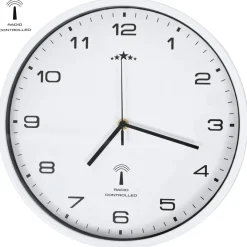 Reloj de pared Cloc radiocontrol blanco/negro Ø31 cm