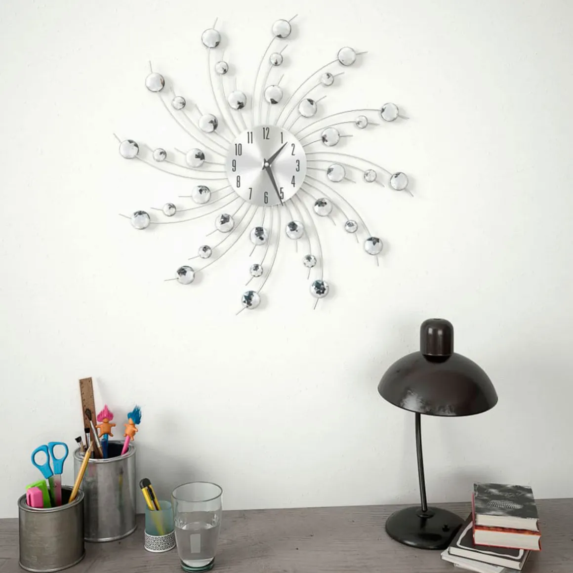 Reloj de pared con movimiento de cuarzo plata Ø50 cm