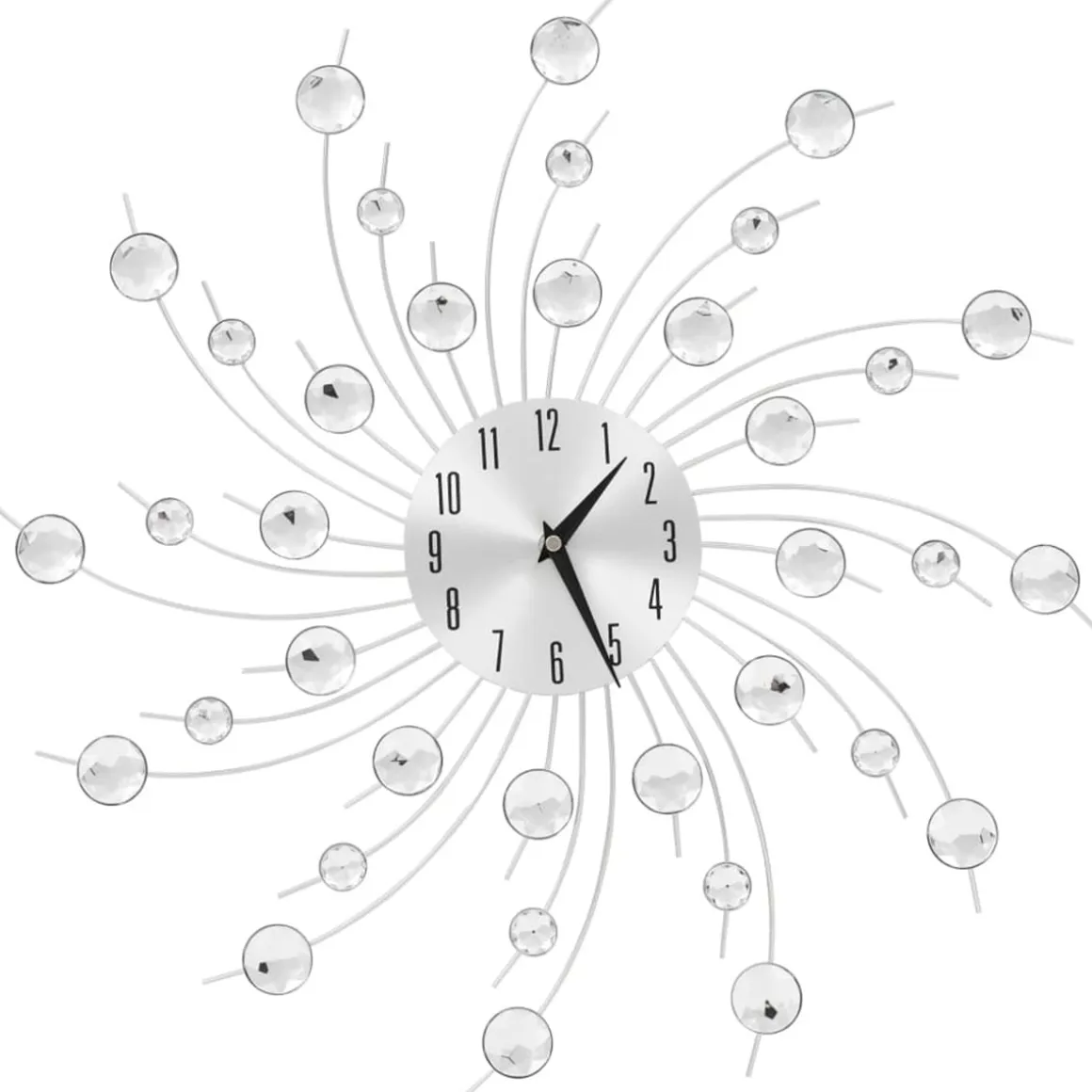 Reloj de pared con movimiento de cuarzo plata Ø50 cm