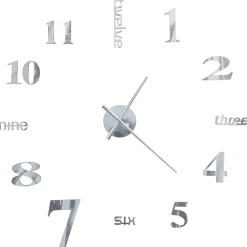 Reloj de pared 3D XXL diseño moderno plata Ø100 cm