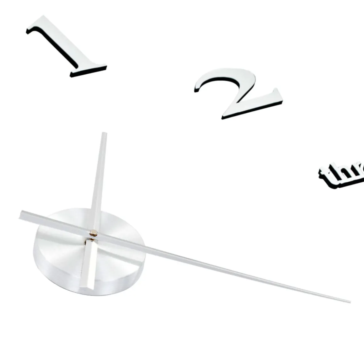 Reloj de pared 3D XXL diseño moderno plata Ø100 cm