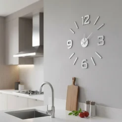 Reloj de pared Elissa adhesivo plateado Ø50 cm