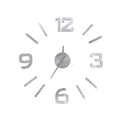 Reloj de pared Elissa adhesivo plateado Ø50 cm