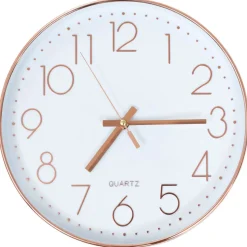 Reloj de pared redondo rosa/dorado Ø30 cm
