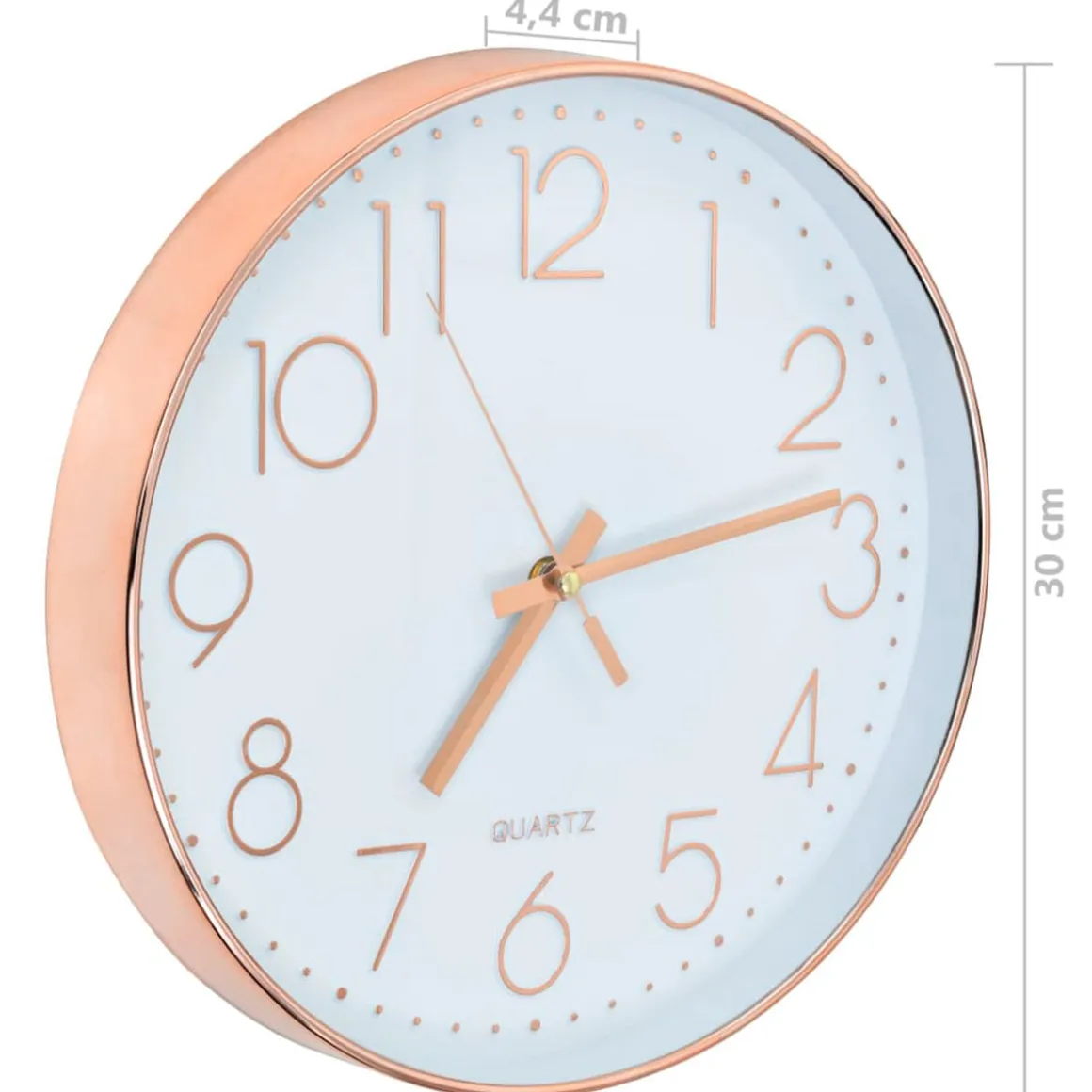 Reloj de pared redondo rosa/dorado Ø30 cm